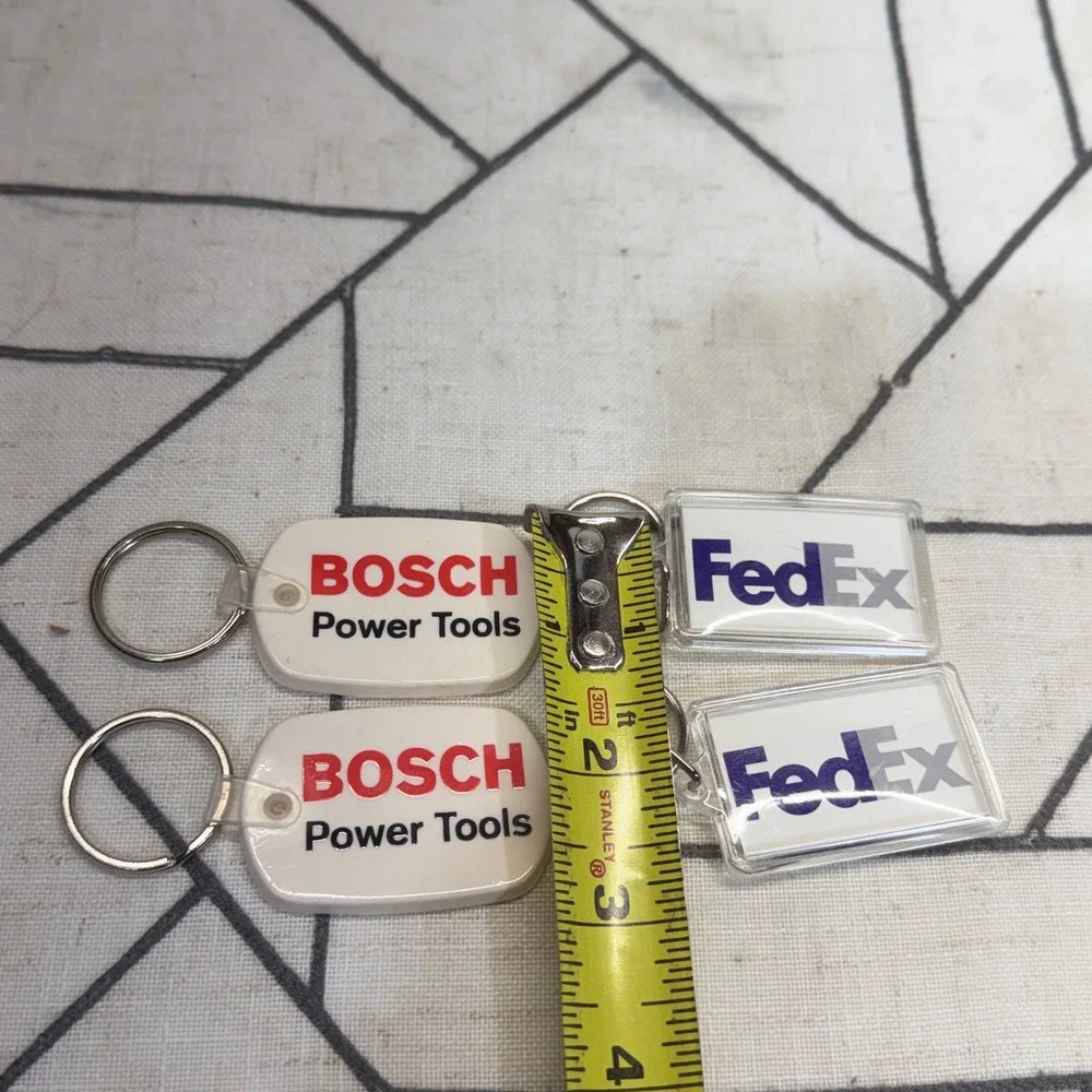 Bosch FedEx Keychain‎ Lot OS White Multi Vintage Advertising Promo 4pc